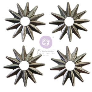 Frank Garcia Christmas Sparkle Tarnished Stars 4 Per Pkg 