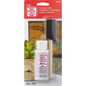 Plaid Mod Podge One-Step Crackle Medium With Brush 2oz-Carded 