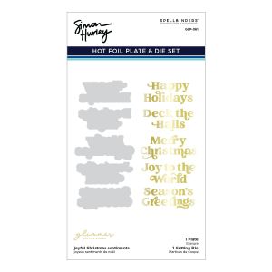 Spellbinders Glimmer Hot Foil Plate & Die -Joyful Christmas Sentiments