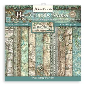 Stamperia Backgrounds Double-Sided Paper Pad 8 inch X8 inch 10 Per Pkg -Magic Forest 10 Designs/1 Each