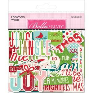 Doodlebug Bella Blvd Cardstock Ephemera Words Merry Little Christmas