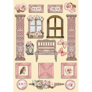 Stamperia Colored Wooden Shapes A5 Roseland