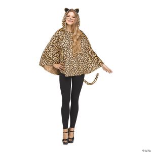 Morris Poncho Leopard Hooded Cstm Adult