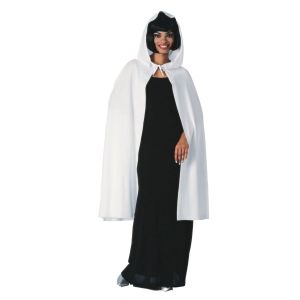 Rubies Womens Novelty 45 Inches Hooded Cape White One Size