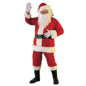 Rubies Bright Flannel Santa Suit With Gloves Red White Xx Large