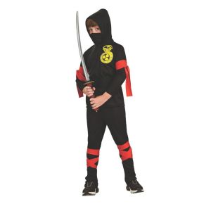 Kids Fuller Cut Black Ninja Costume Medium