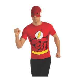 Rubies Dc Comics Justice League Superhero Style Adult Top And Mask Flash Red Large