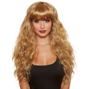 Dreamgirl Long Relaxed Beach Wave Wig With Bangs Adult