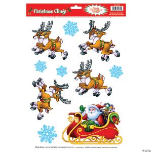Morris Santa Sleigh Window Clings