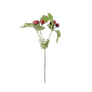 Darice Christmas Floral Greenery with Berries Pick Holly 10.5 Inches