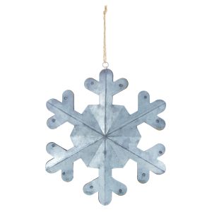 Christmas D?cor Snowflake Christmas Decorations Tin Silver 6.5 X 7.375 Inches