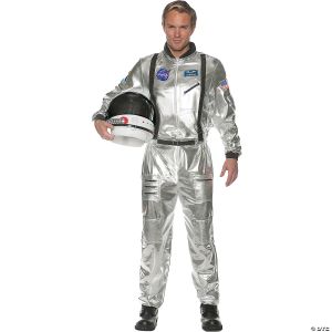 Morris Mens Silver Astronaut Costume-Teen/Sm