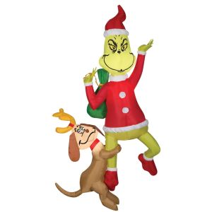 Gemmy HANGING GRINCH W MAX AIRBLOWN