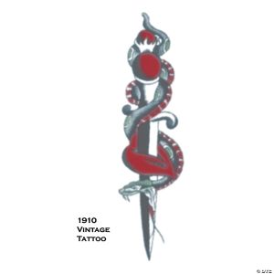 Morris TATTOO VINTAGE SNAKE WITH DAGGER