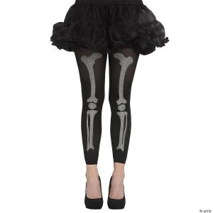 Morris Tights Footless Glitter Gray Bones