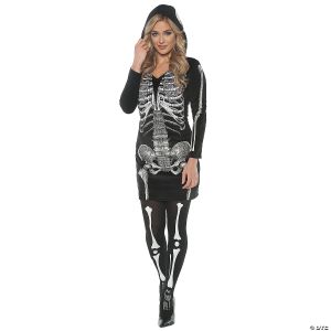 Morris Womens Skeletal Hoodie Costume
