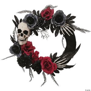 Morris Wreath 18In Skull-Hands Roses