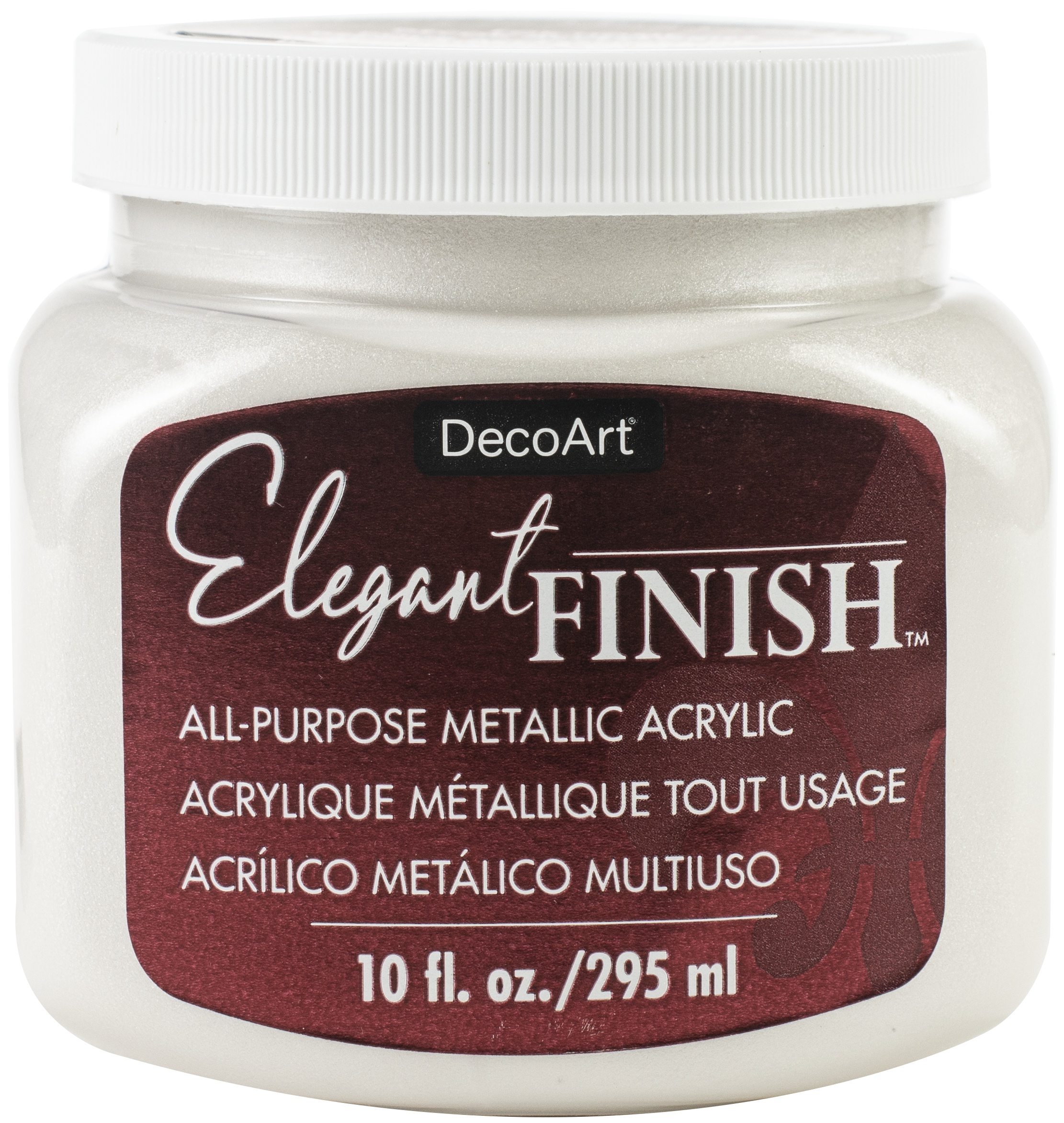 Elegant Finish Metallic Paint 10ozWhite Pearl