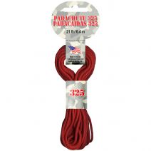  Pepperell Braiding Parachute Cord 3mmx21'-Red