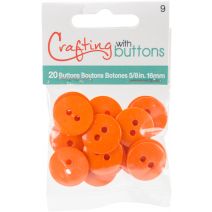  Blumenthal Small Color Buttons 20/Pkg-Orange 5/8"