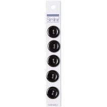  Slimline Buttons Series 1-Black 2-Hole 3/4" 5/Pkg