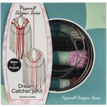 Pepperell Designer Macrame Modern Dream Catchers Kit-Coral & Pink