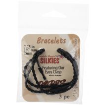  Silkies Rope Bracelets 7.75 Inch 3 Per Pkg Black