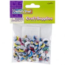  Peel & Stick Wiggle Eyes Assorted 7mm To 15mm 100/Pkg-Painted
