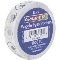  Wiggle Eyes Stickers .5" 1,000/Pkg-Black
