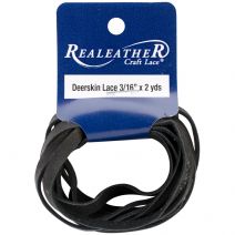  Realeather Crafts Deerskin Lace .1875"X2yd Packaged-Black