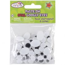  Paste-On Googly Eyes Assorted 10mm To 19mm 80/Pkg-Black