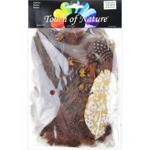  Packaged Feathers 7g-Chocolate, Natural & Sienna