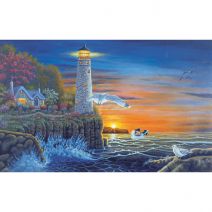  Paint By Number Kit 15.375 Inch X11.25 Inch Waterside Lighthouse