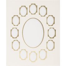  Photo Mat 11"X14" Double W/Multiple Openings-Ivory W/Gold