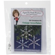  Holiday Beaded Ornament Kit-Vintage Angels & Snowflakes Makes 3