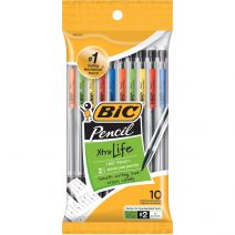  BIC Xtra Life Mechanical Pencils 10/Pkg-Clear Barrels