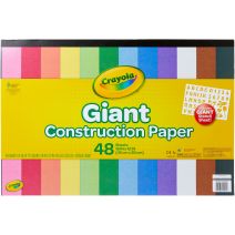 Crayola Giant Construction Paper Pad 18"X12"-48 Sheets W/Stencil