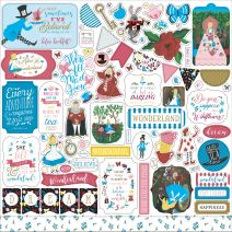  Alice In Wonderland No. 2 Cardstock Stickers 12"X12"-Elements