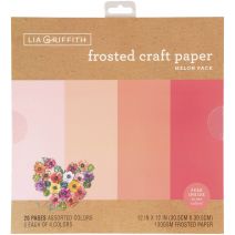  Frosted Craft Tissue Paper 12"X12" 20/Pkg-Melon-Pinks