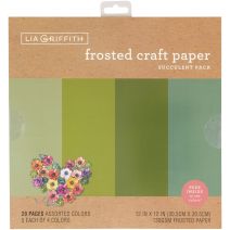  Frosted Craft Tissue Paper 12"X12" 20/Pkg-Succulent-Greens