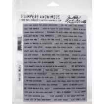  Tim Holtz Cling Stamps 7"X8.5"-Tiny Text
