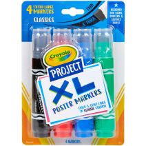  Crayola Project XL Poster Markers 4/Pkg-Classic Colors