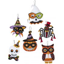  Bucilla Felt Ornaments Applique Kit Set Of 6-Vintage Halloween