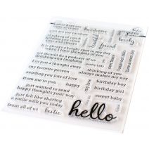  Pinkfresh Studio Clear Stamp Set 6"X8"-Hello - Simply Sentiments