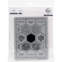  Pinkfresh Studio Cling Rubber Background Stamp Set A2-Pop-Out Hexagons