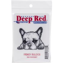  Deep Red Cling Stamp 2.1inchX1.75inch French Bulldog