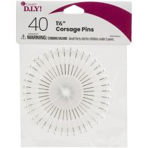  Corsage Pins 1.5" 40/Pkg-Pearl White