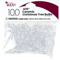  Ceramic Christmas Tree Bulbs .625" 100/Pkg-Clear