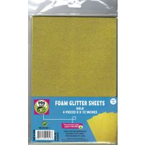  Glitter Foam sheets 8"x12" 4/Pkg-gold