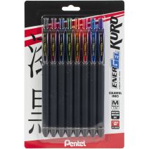  Pentel EnerGel Kuro Liquid Gel Pen .7mm 8/Pkg-Assorted Colors